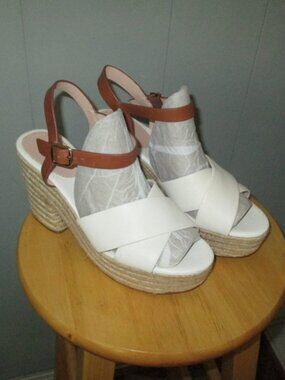 J. CREW Platform Espadrille Sandals Leather Cris Cross Shoes/Heels